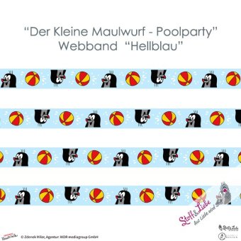 3 Meter Maulwurf Poolparty WEBBAND HELLBLAU 